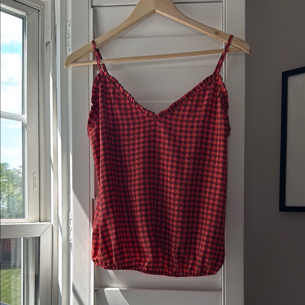 Nine Britton Red and Black Fitted Camisole Top